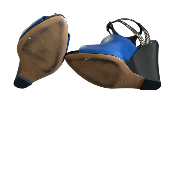 Phillip Lim 3.1 Juliette Wedge Sandal Blue and Black Size 36